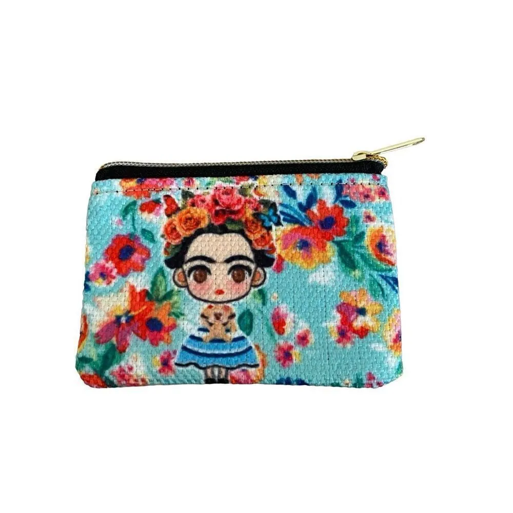 Frida Kahlo Crossbody Bag And Coin Purse Matching Set Mexican Pink - Image 16