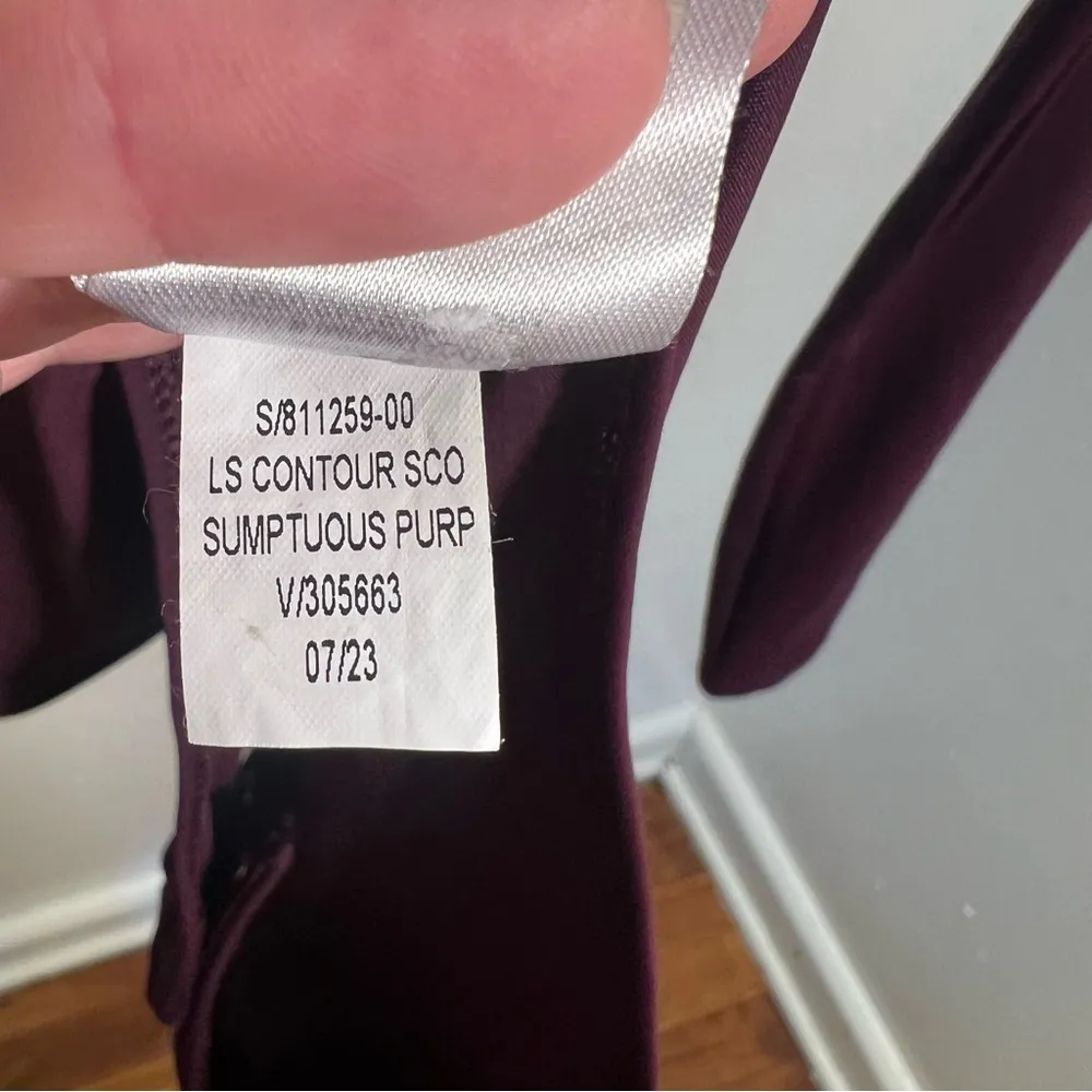 Old Navy Long-Sleeve Double-Layer Sculpting Bodysuit Sumptuous Purple S - Image 13