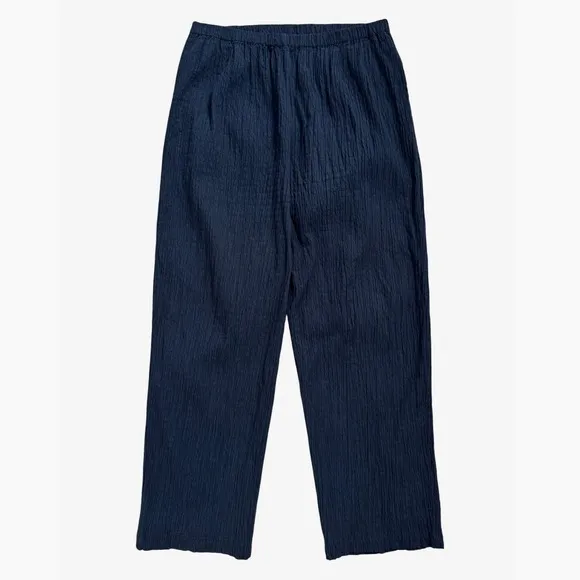 Mara Hoffman Pippy Crinkled Organic Cotton Wide Leg Pants Black Size Large - Image 3