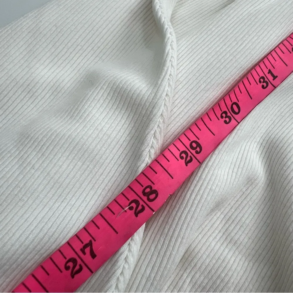 NWT Abercrombie & Fitch form to flatter one shoulder ribbed maxi dress white M - Image 5