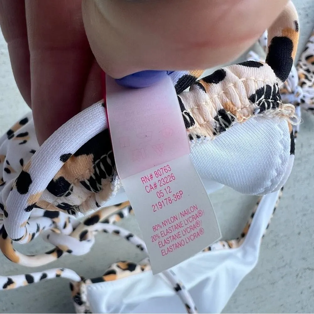 Victoria’s Secret Leopard Cheetah Triangle Halter Tie Bikini Top MEDIUM - Image 6