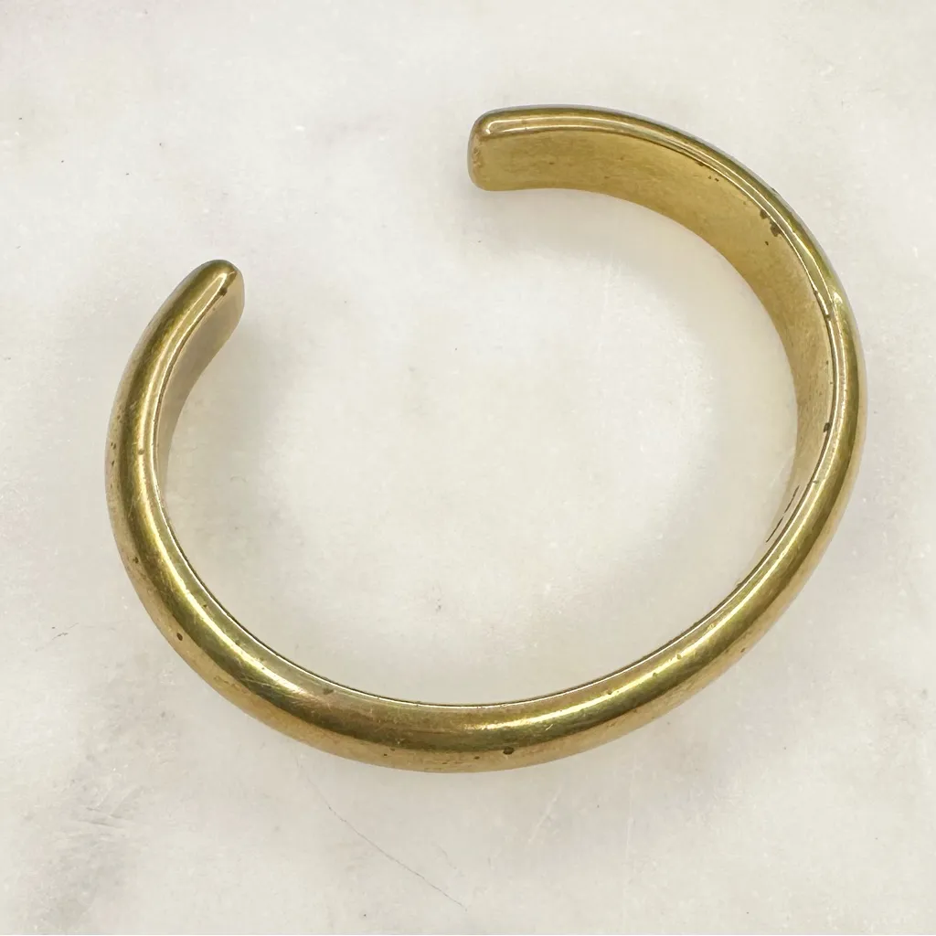 Vintage Robert Ayer Handwrought Solid Brass Small Cuff Bracelet Gold - Image 2