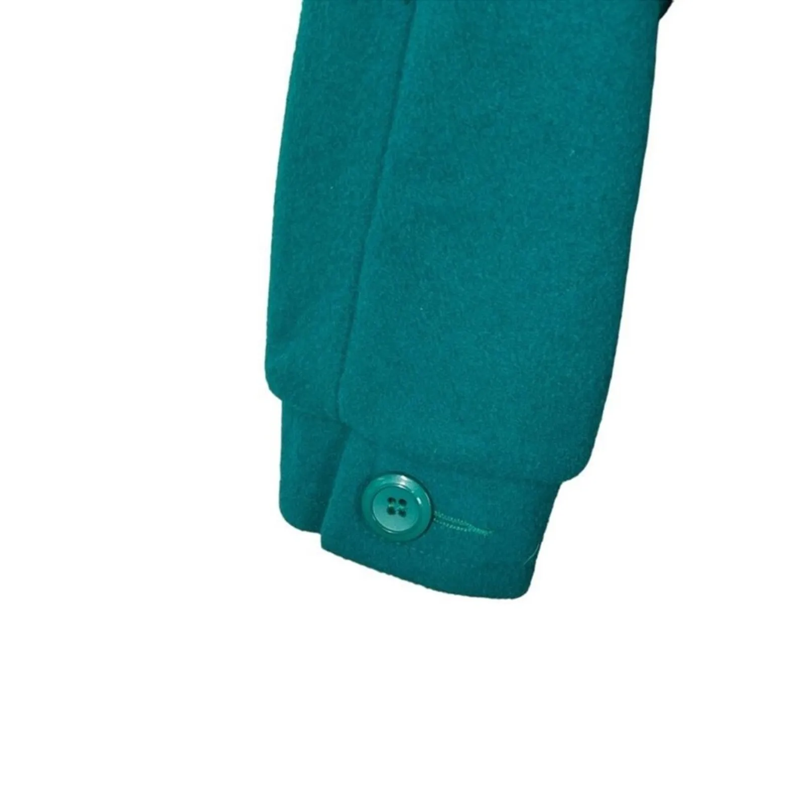 Vintage Mackintosh Wool Trench Coat Size 6 Teal Green Double Breasted Long Blue - Image 7