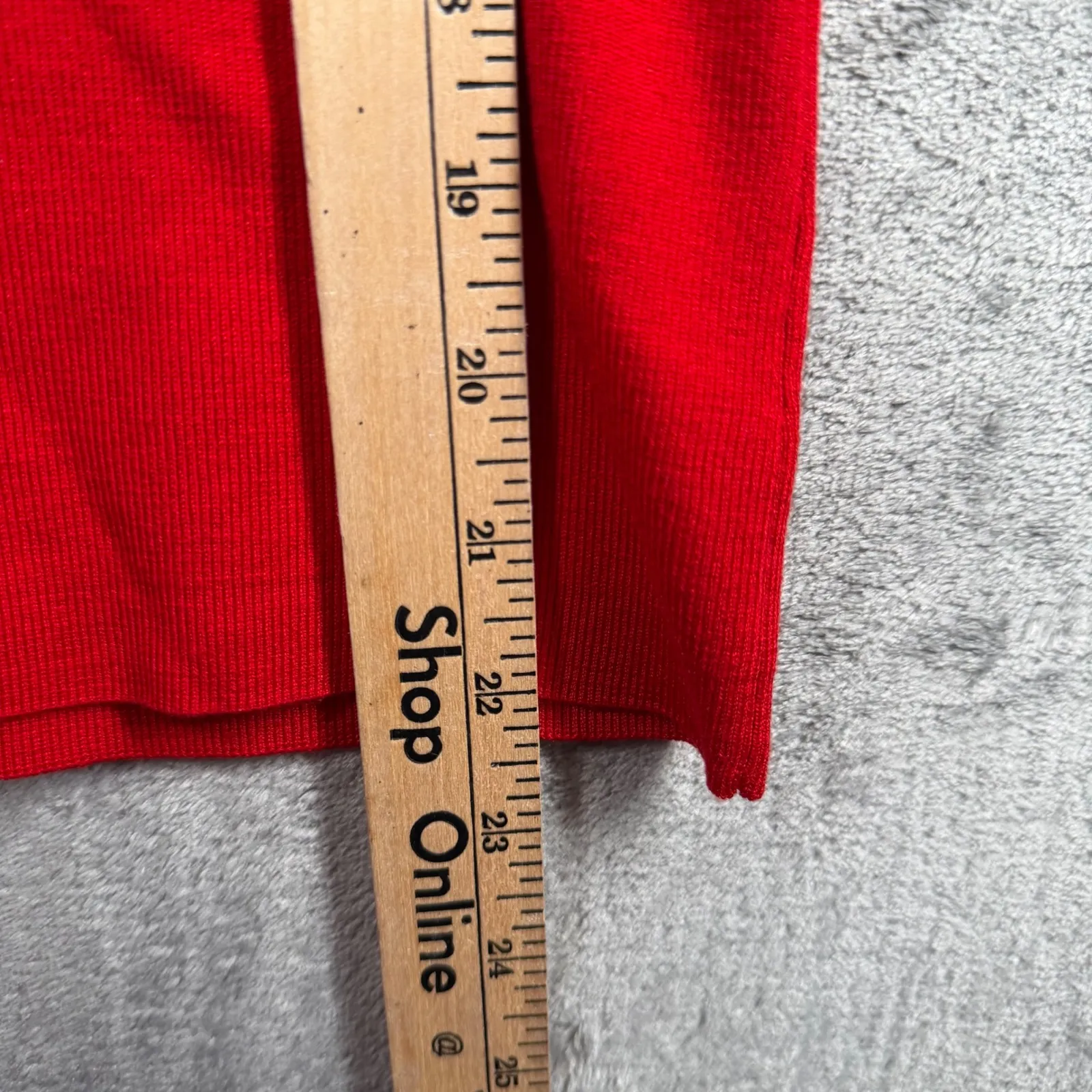 Sweaterworks XL Red Silk Blend Knit Sweater Top Asymmetric Collar Chic Casual - Image 7