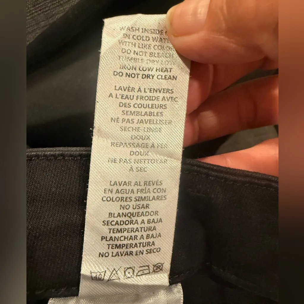 NWOT GOOD AMERICAN WOMENS 8/29 SHINY BLACK SHIStraight-Leg Jeans - Image 11