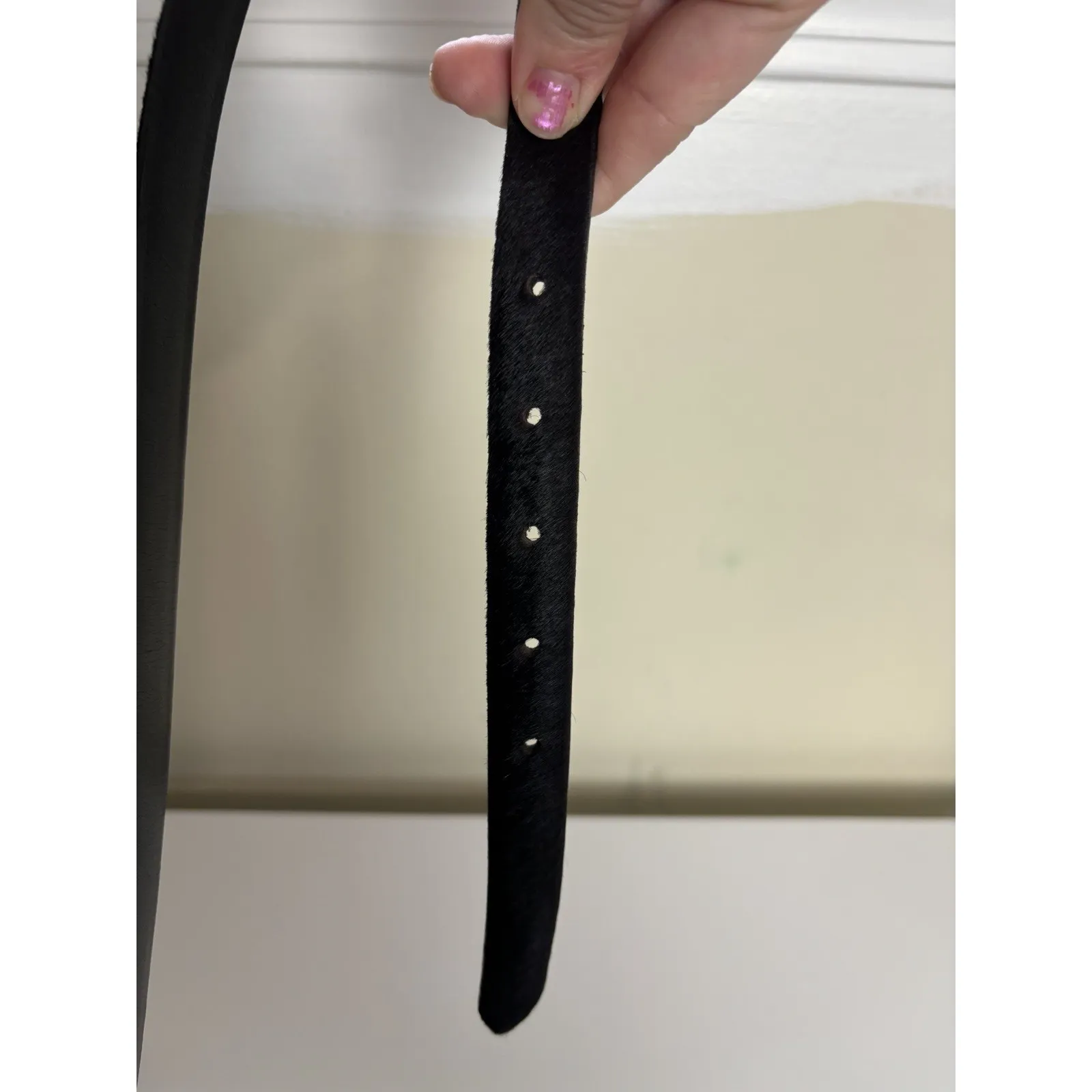 Women’s Black Faux Fur Belt Size Medium Mob Wife WCM New York Classic - Image 6