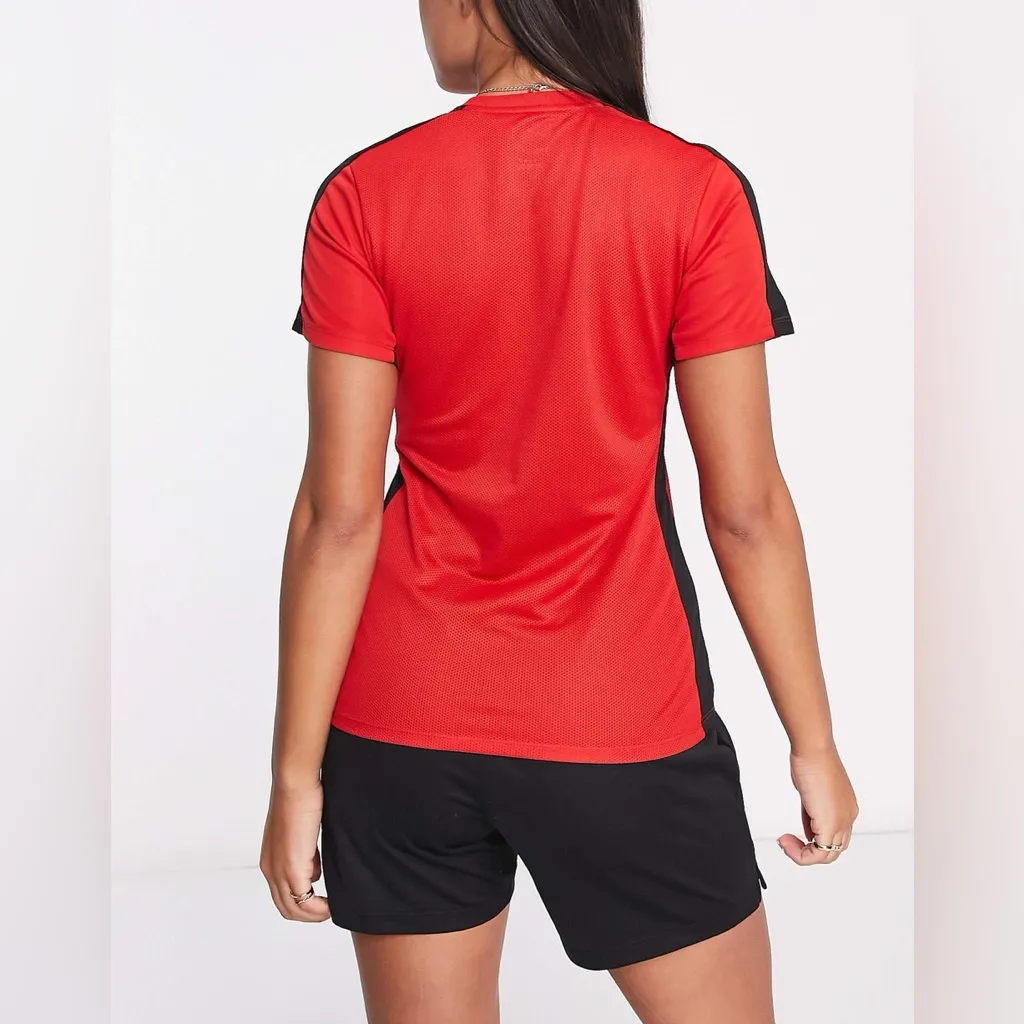 NWOT Nike Women's Dri-Fit Academy Soccer Red and Black Athletic Top S - Image 2