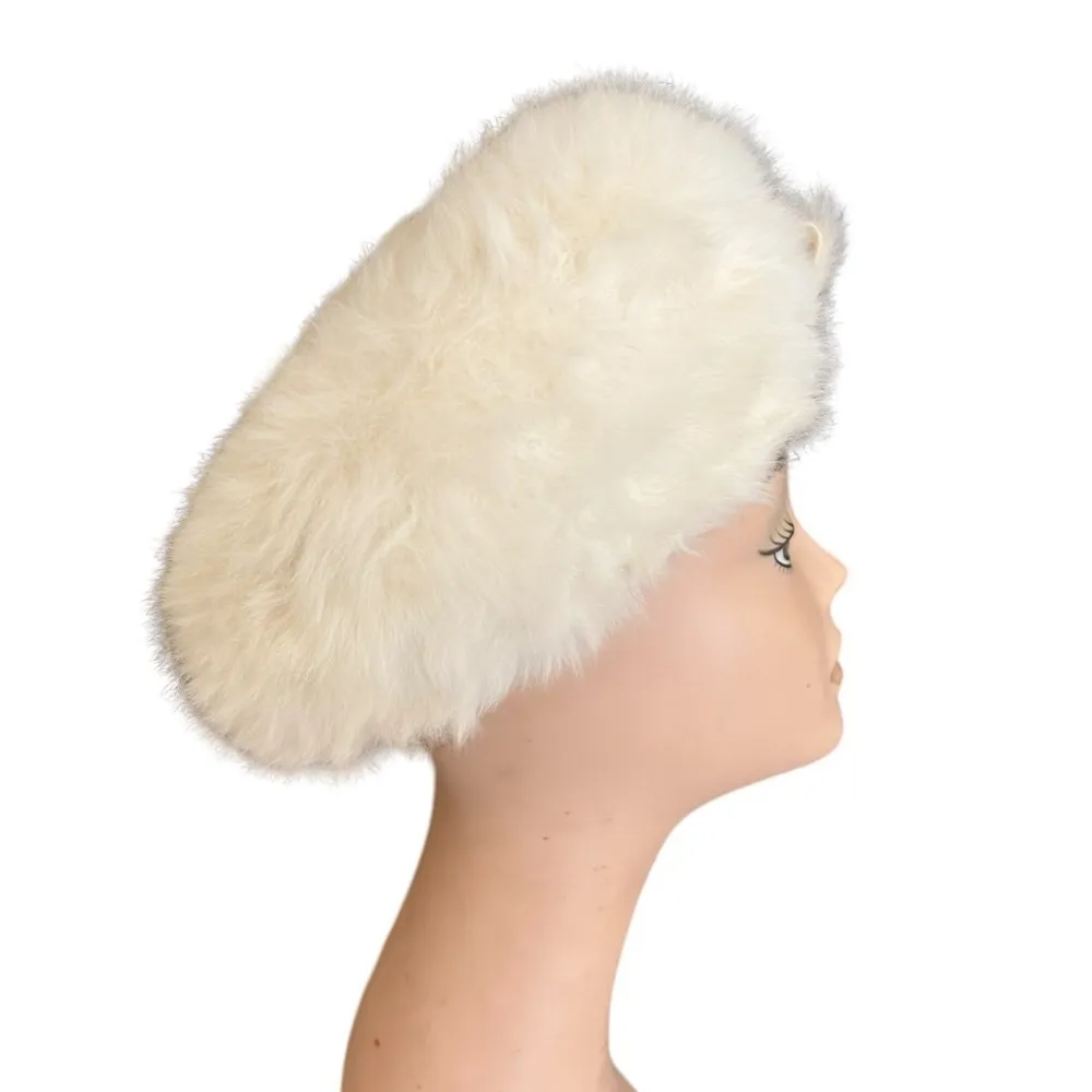 Suzy Lee Of California Fur Hat With Rhinestone Buckle Detail - Image 4