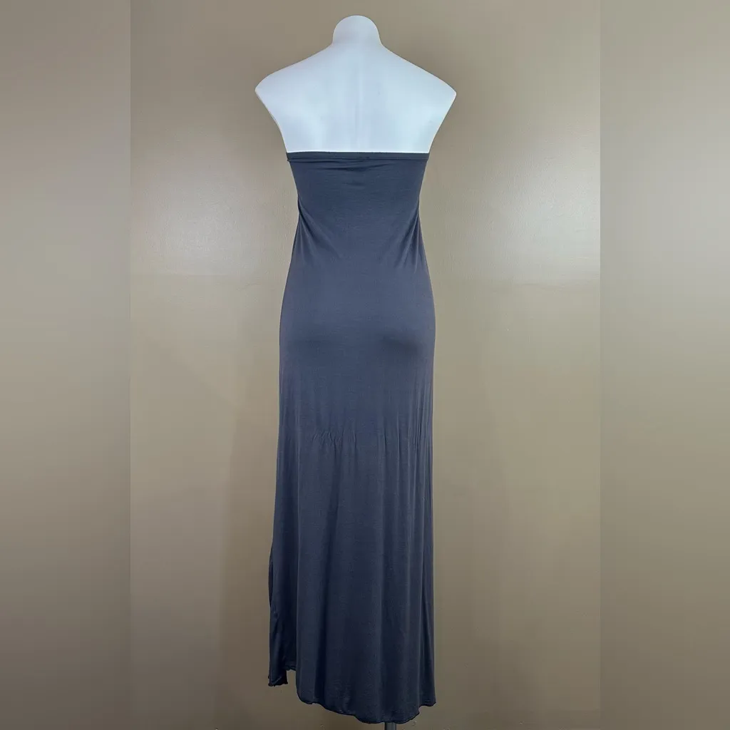 Casa Lee Gray Tie Detail Maxi Dress Beach Swim Bathing Suit Coverup Small - Image 6