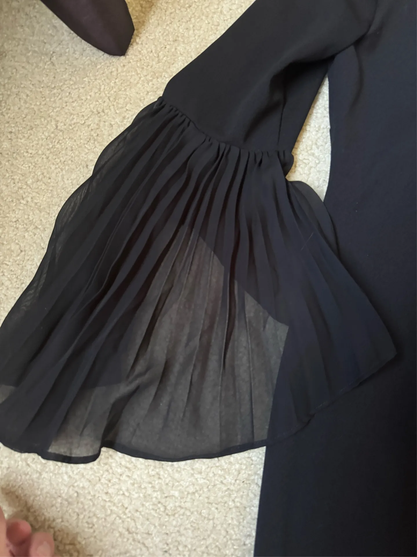 Shelby & Palmer Women’s Black Pencil Dress with Sheer Flowy Sleeves - Image 4