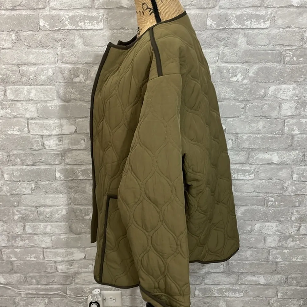 Knox Rose Olive Green Quilted Jacket - Image 4