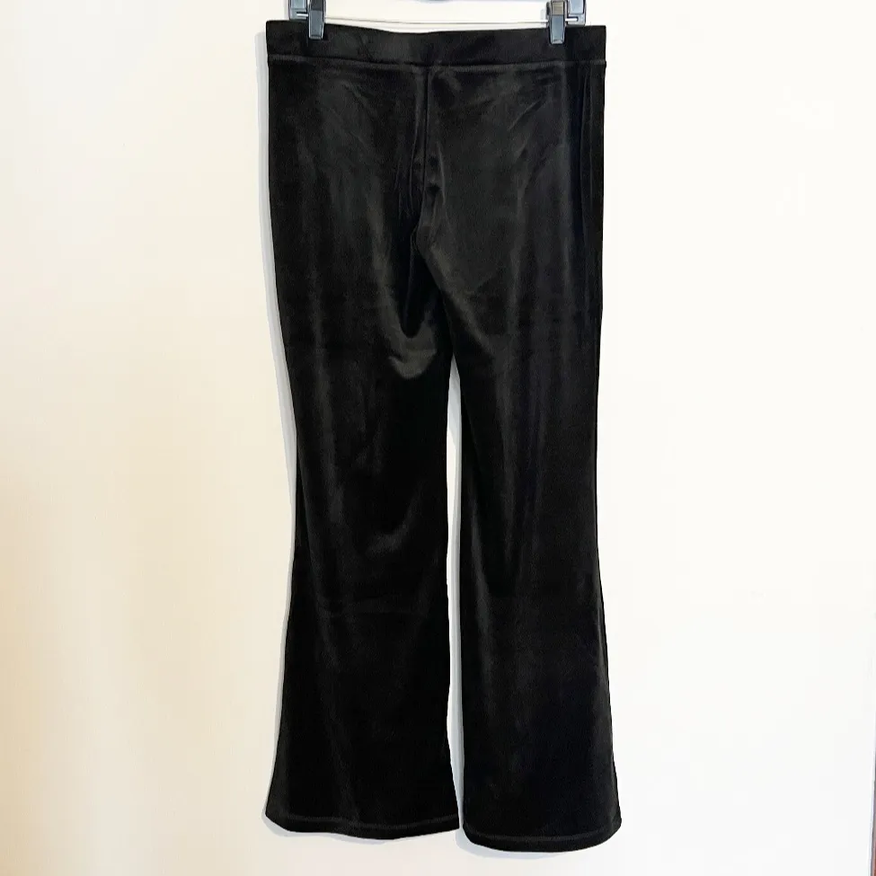 JUICY COUTURE Bling Black Velour Tracksuit Jacket & Pants Set Rhinestone MEDIUM - Image 9