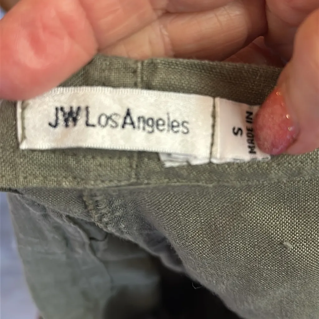 Johnny Was Sabriya Embroidered Green Linen Women's Cargo Shorts w/Pockets - Image 7