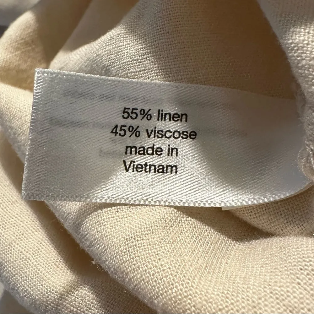 NWT Lane Bryant Linen Blend Relaxed Tunic Button Up Shirt 22/24 Natural Beige - Image 5