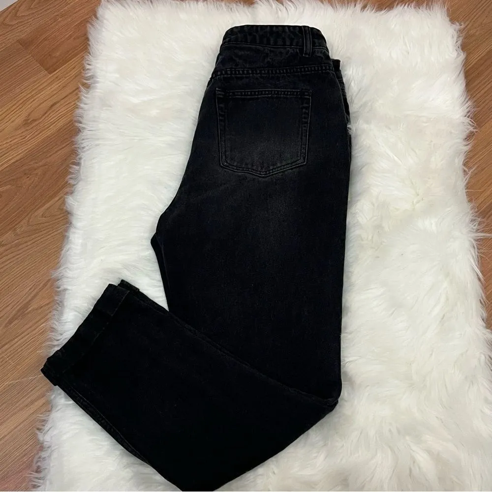 Nasty Gal Faded Black Jeans High Waist Destroyed 14 - Image 4