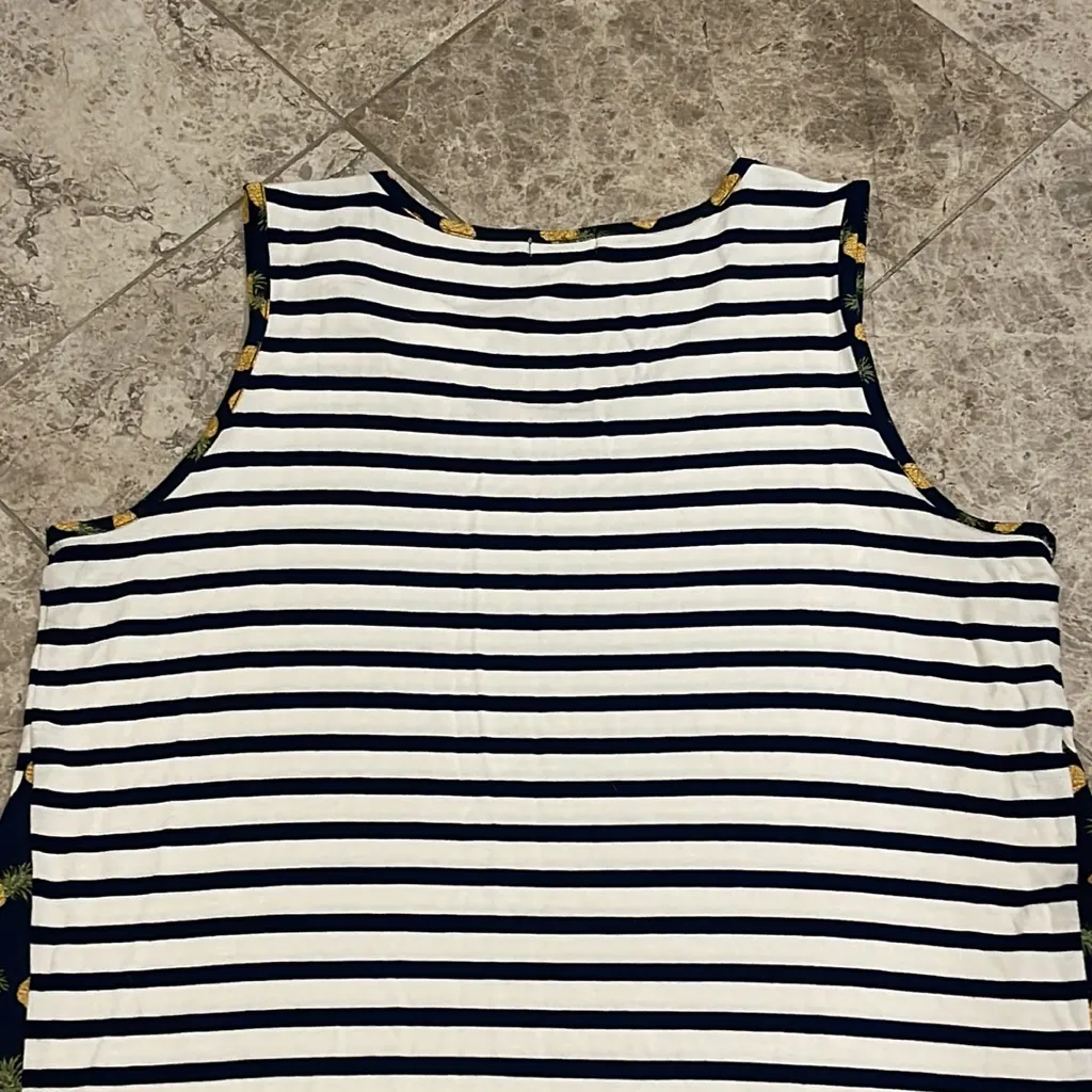 Westport Dress Barn Pineapple Striped High Low Tank Top NEW Size XL - Image 8