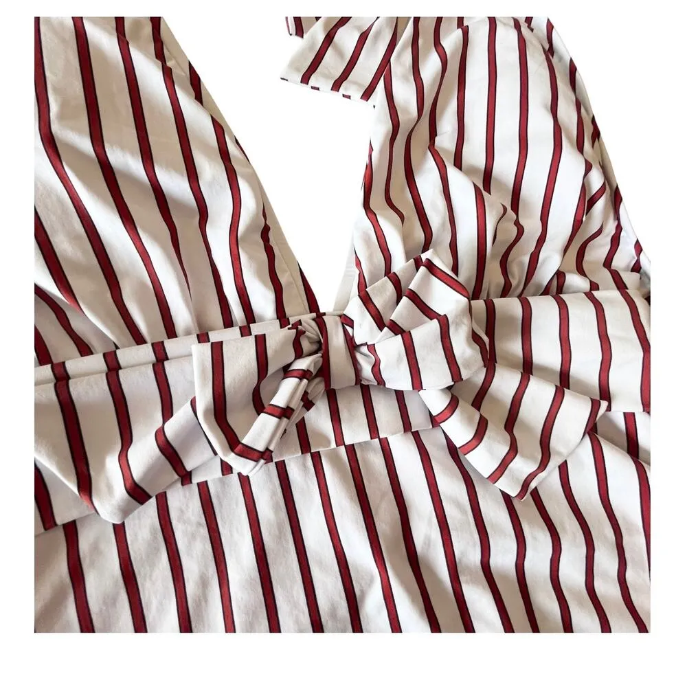 NEW We Wore What Brooklyn Stripe One-Piece SWIMSUIT XL Womens Deep Plunge Front - Image 6