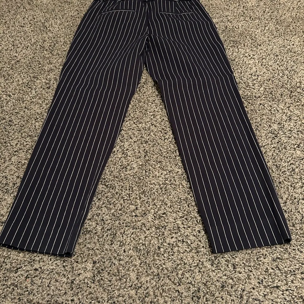 Banana Republic Navy with White Stripes Sloan Pants - Image 4