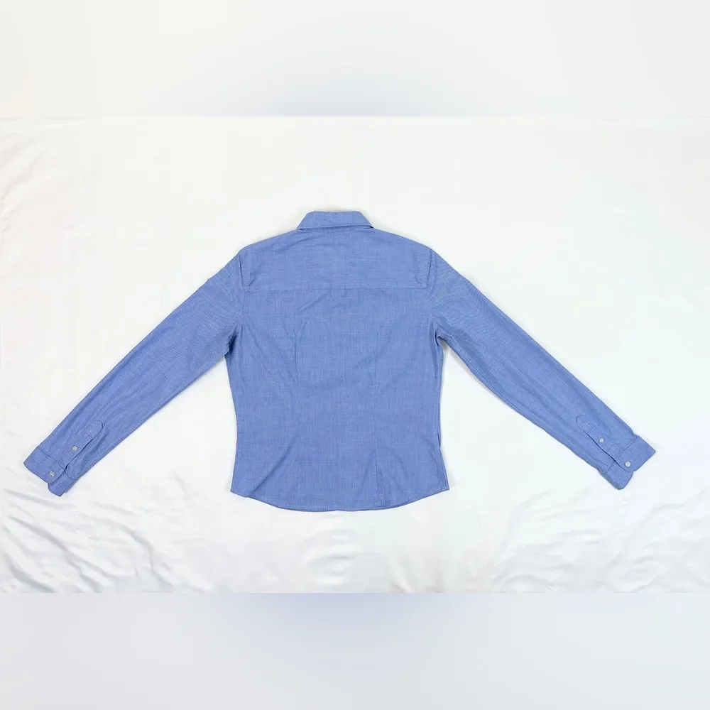 Vintage Y2K Abercrombie & Fitch Button Down Oxford Shirt - Blue Chambray - S - Image 4