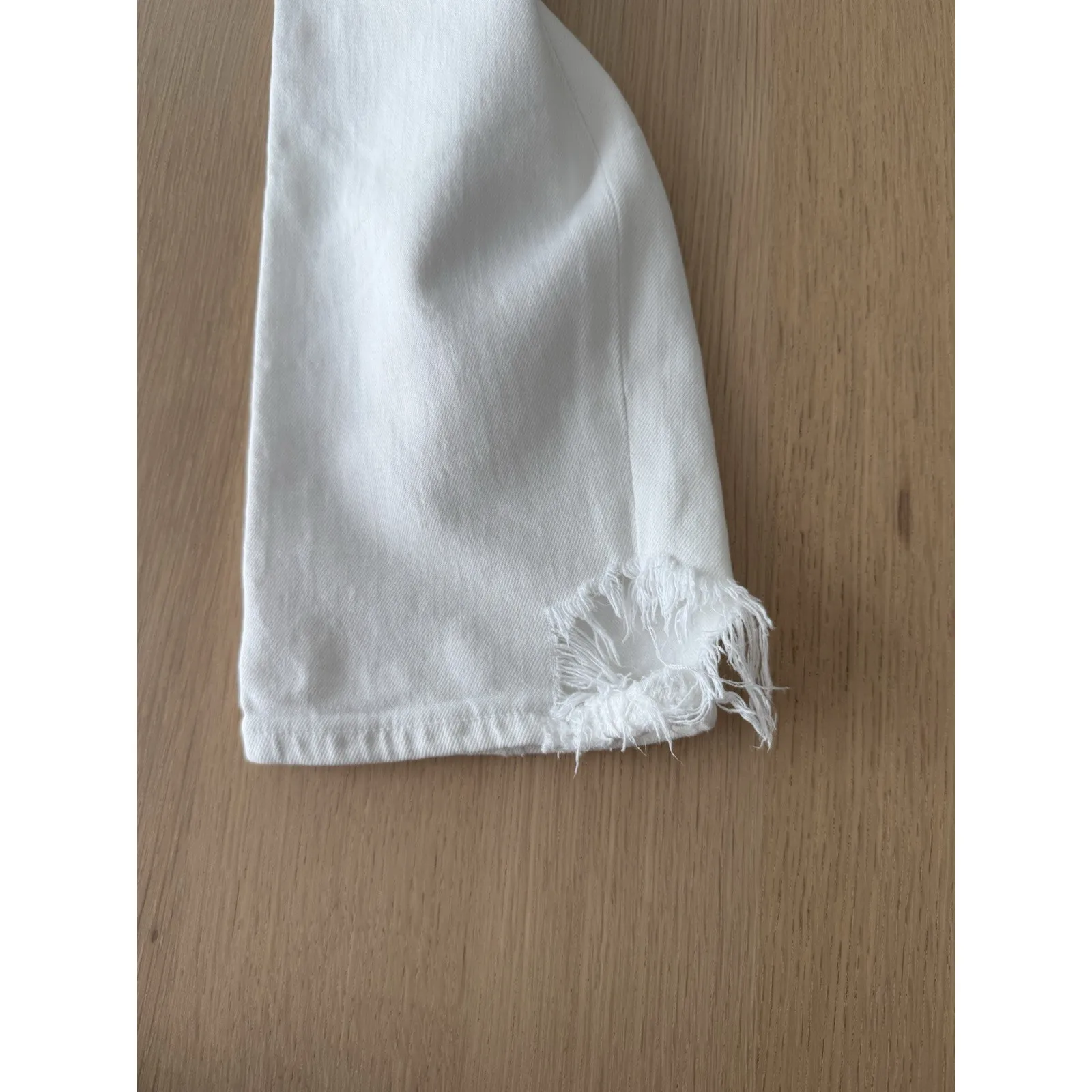 AGOLDE Jeans Womens 27 White Toni Straight Leg High Rise Distressed Hems 2015 - Image 10