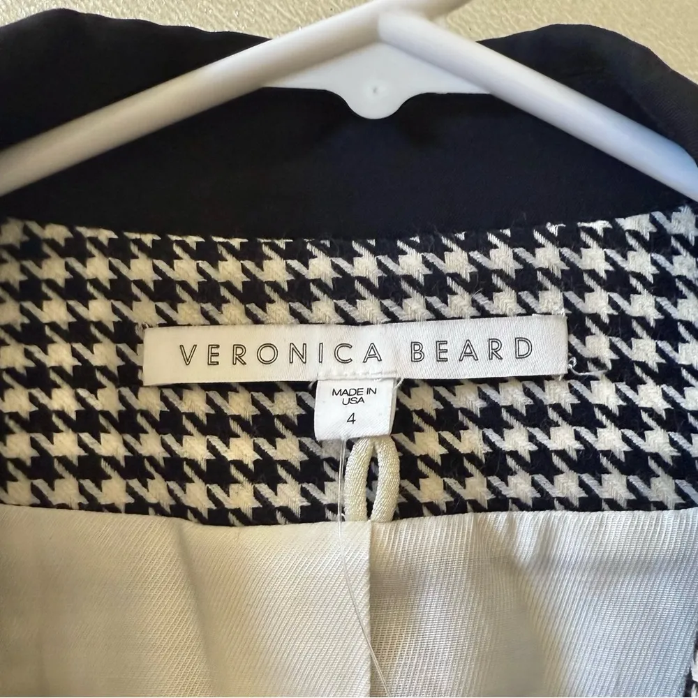 VERONICA BEARD Airlie Houndstooth Dickey Blazer Jacket Black/White Sz 4 - Image 7