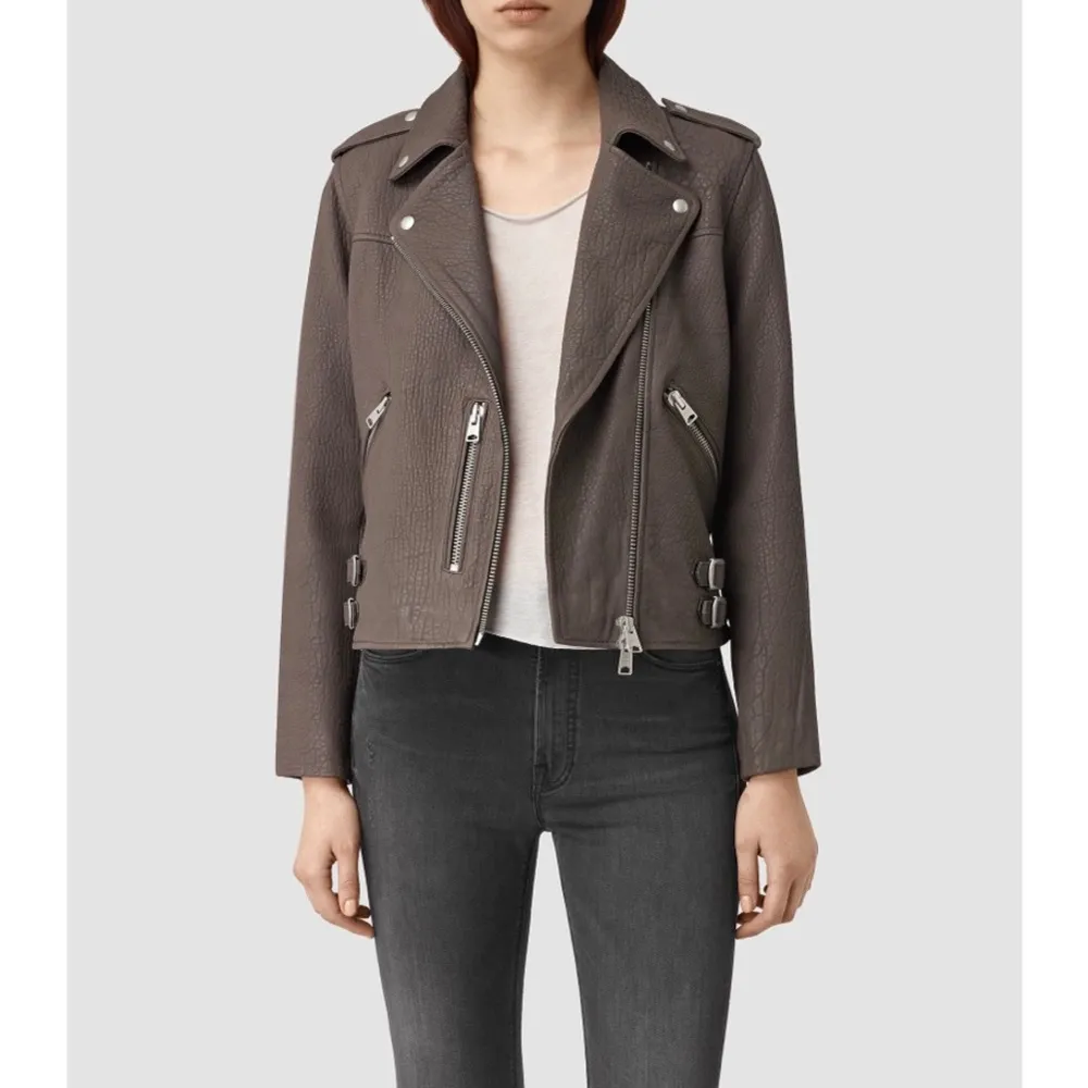 All Saints Watson Leather Moto Biker Jacket - Image 3