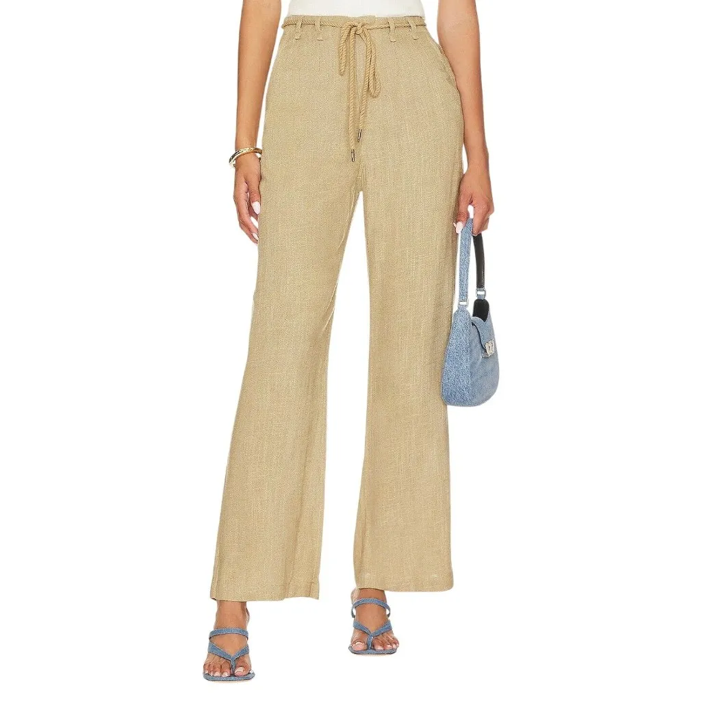HEARTLOOM Lavina Pants in Moss Large New Womens Loose Linen Trousers - Image 4