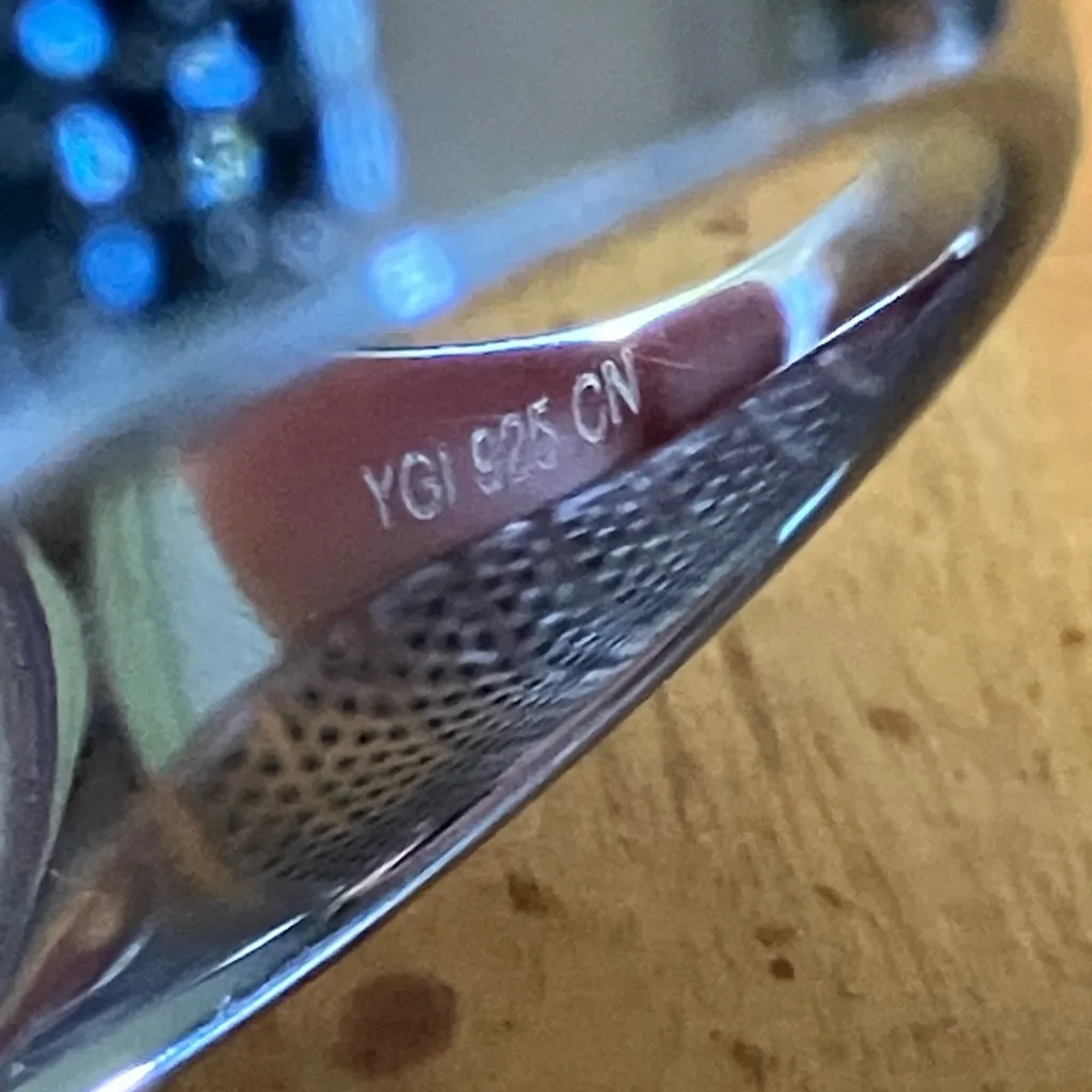 Natural Black Spinel Sterling Silver Ring Size 8 - Image 6