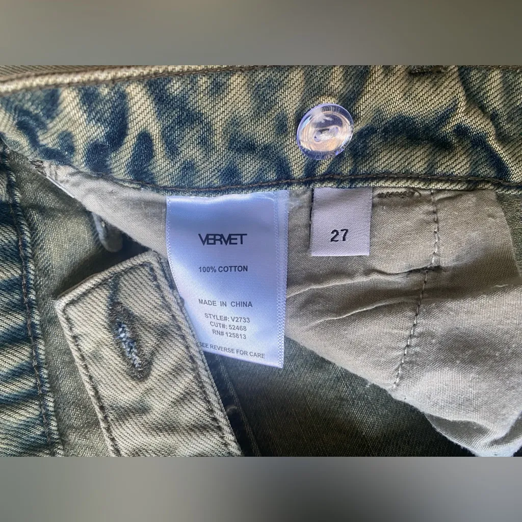 Vervet Beverly Super High Rise Straight Distressed‎ 100% Cotton Jeans Size 27 - Image 12