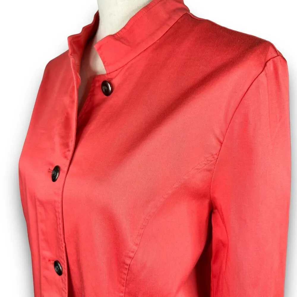 Additions by Chicos Lightweight Jacket Button Front Spring Coral Color Size 12 - Image 4