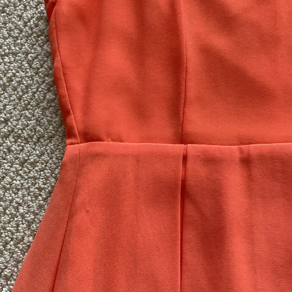 Ya Los Angeles Silk Blend Orange Fit & Flare Dress Lace Skater Size Medium EUC - Image 3