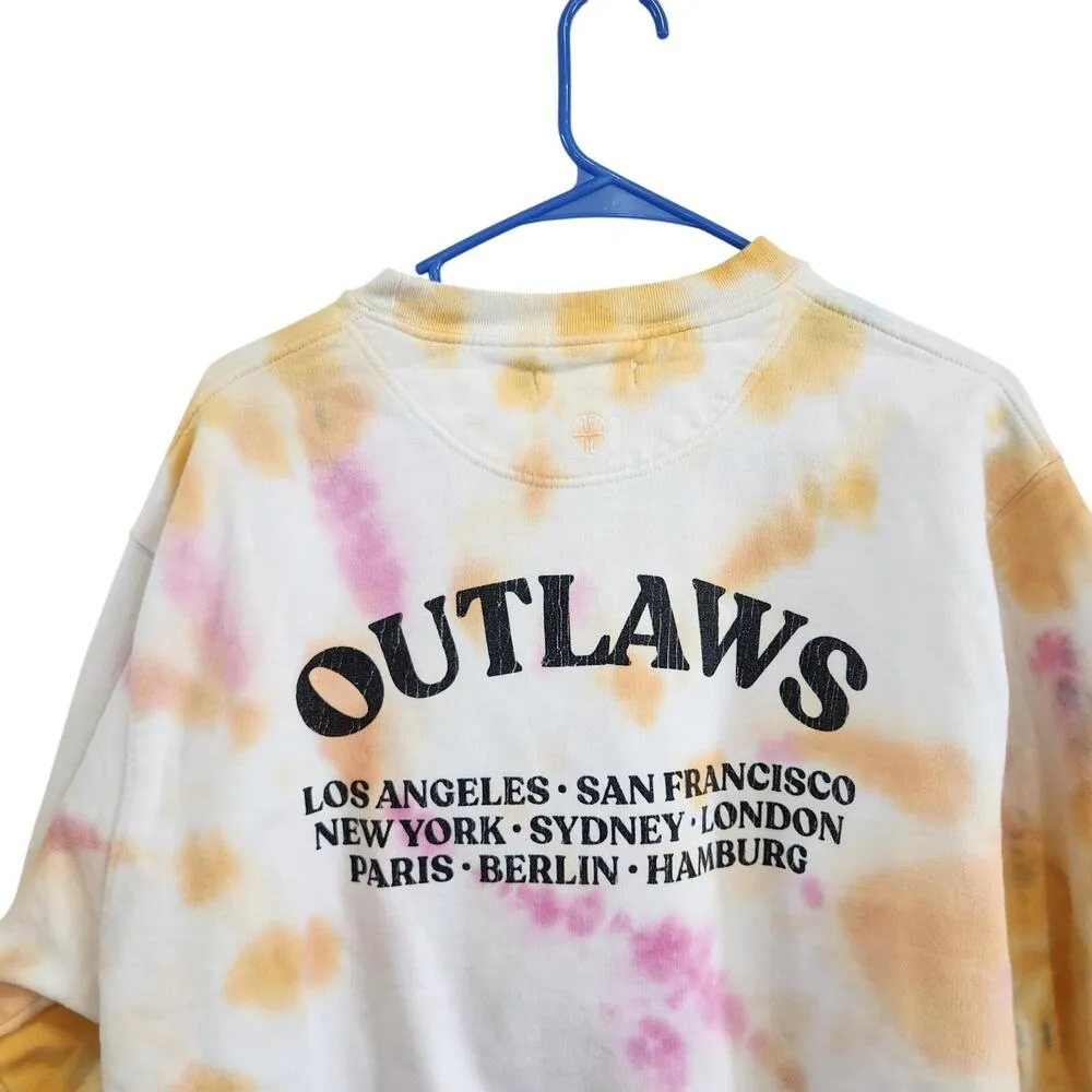 Anine Bing Outlaws Tie Dye Crew Neck Sweatshirt Cotton Pullover Size Medium - Image 4