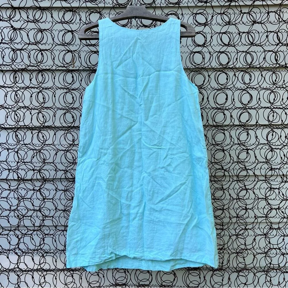 Vineyard Vines Linen Pintuck Cisco Swing Dress Ice Blue Size 6 - Image 5
