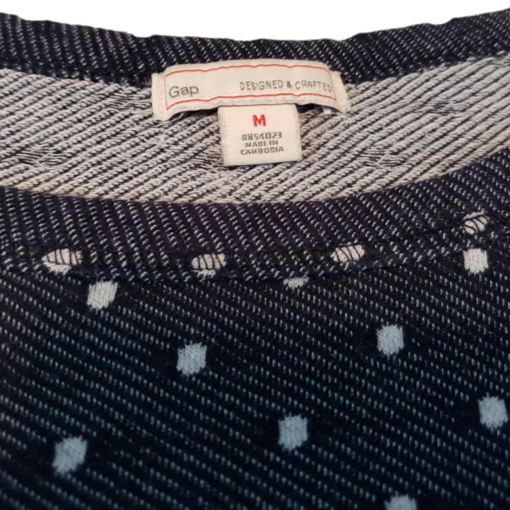 Gap Sweatshirt Size Medium Women's Pullover Thin Lightweight Polka Dots Casual Long Sleeve  - Image 3