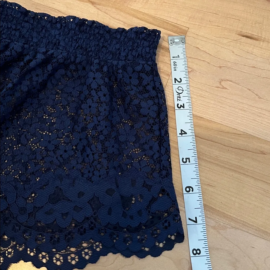 Victoria's Secret Elastic Waist Navy Lace Shorts Large - Image 8
