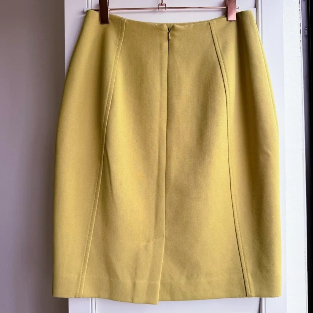 Halogen Pastel Yellow Structured Mini Pencil Skirt size 2 petite - Image 4