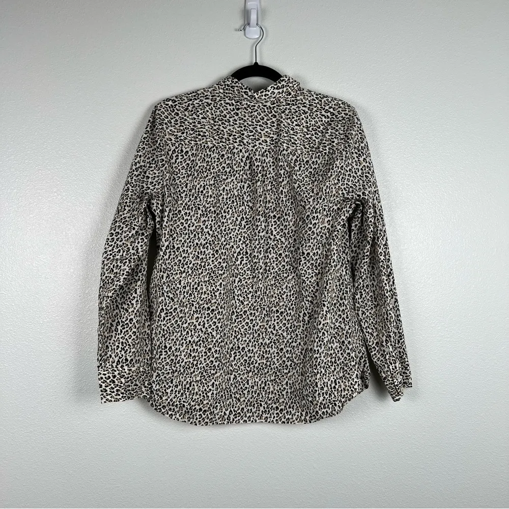 Talbots Cheetah Print‎ Button Up Blouse Sz M - Image 6