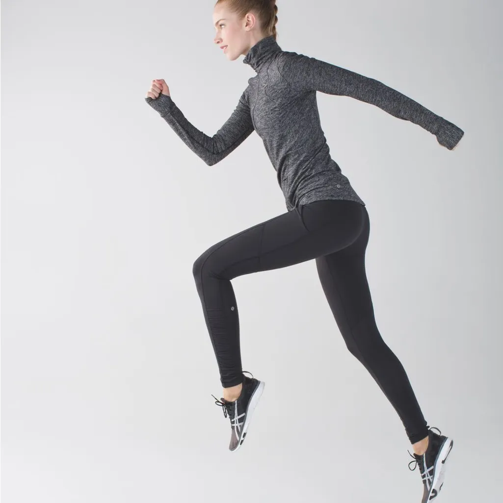 Kanto Catch Me Run 1/2 Zip We Stripe Black Heathered Pullover Sweater - Image 2