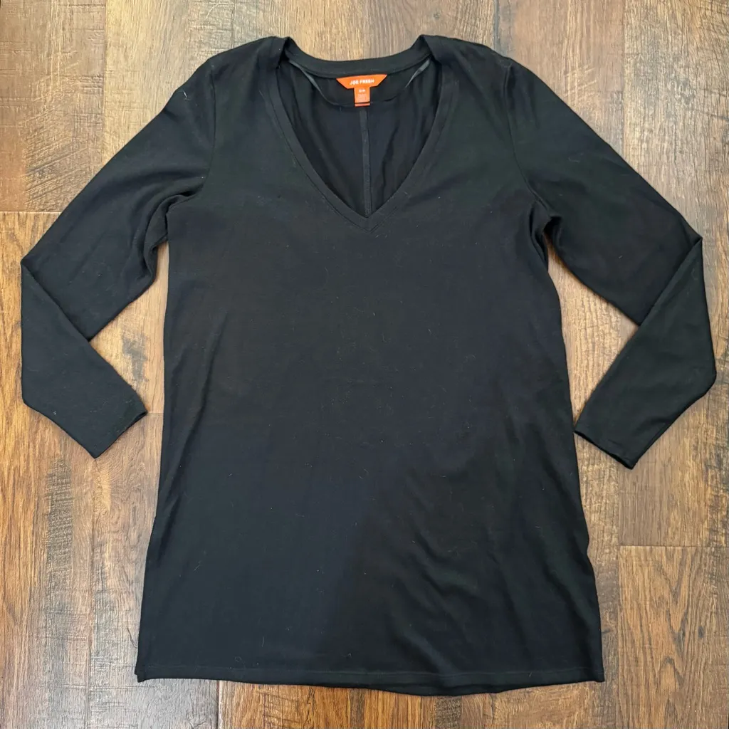 JOE FRESH black v-neck tunic, size M - Image 2