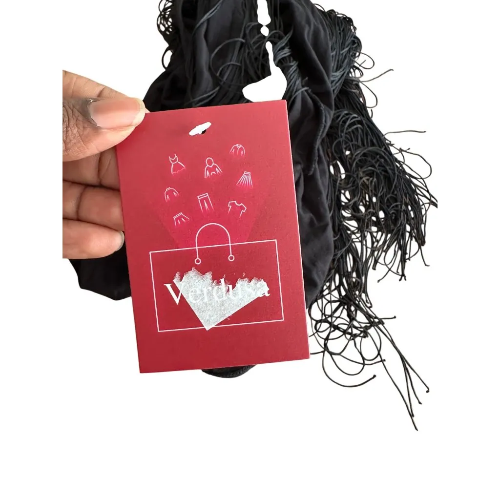 Women Sleeveless Halter Fringe Sexy Body Suit Goth Stretchy Sexy Western NWT L Black Size L - Image 4