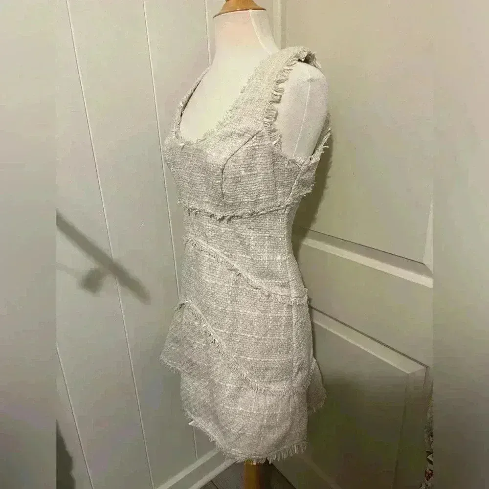 Anthropologie $180 Mini Tank Tweed Dress Vacation Resort Beachy Natural Beachy - Image 4