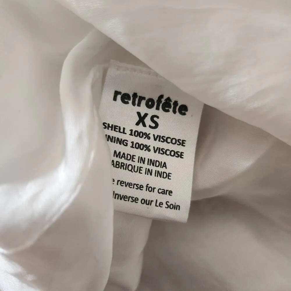 Retrofete Gabrielle Robe Dress in White Sequins Size XS Long Sleeve Wrap Belt - Image 10