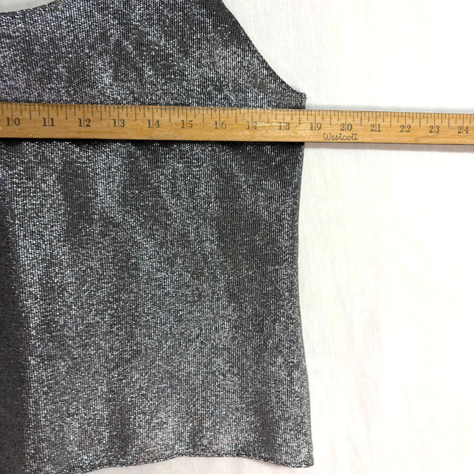 Toppettes by A. Brod Womens Silver Metallic Tank Top Glam 90s Y2K Clubwear Sz M Size M - Image 3