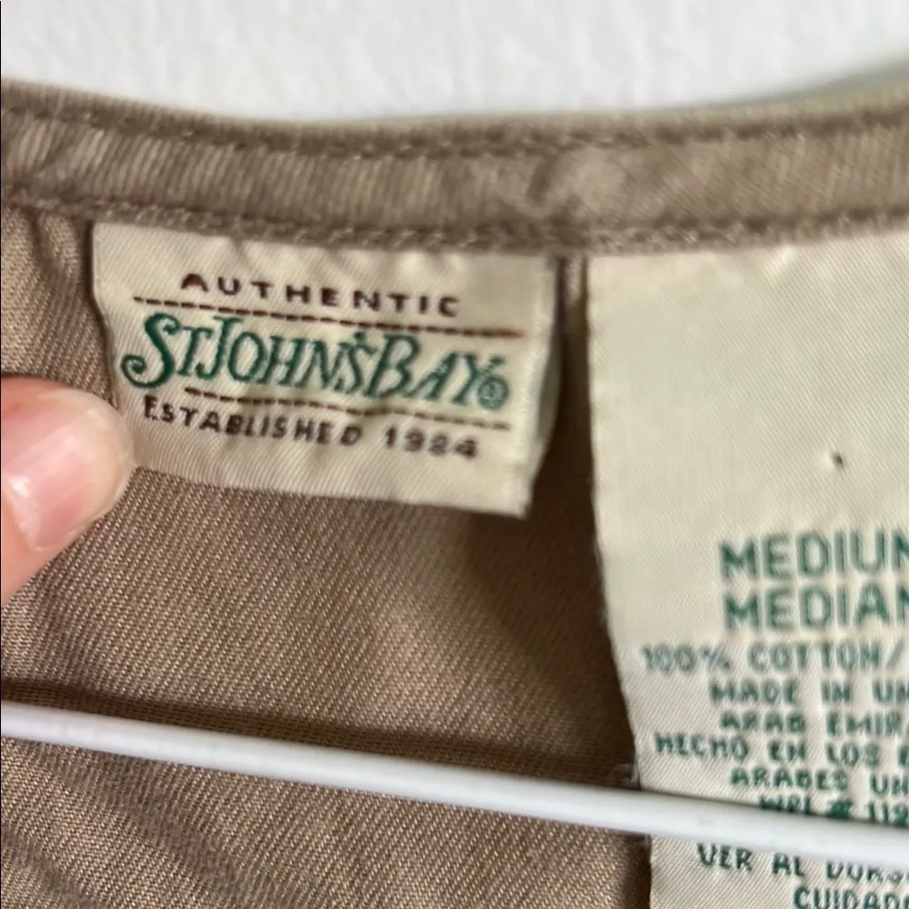 Vintage St. John’s Bay Tan / Beige Button-down Scoop Neck Sundress - Image 3