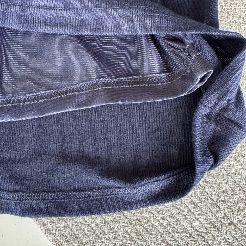 THEME Navy Blue Beaded Collar Flare Long Sleeve Knit A - Image 13