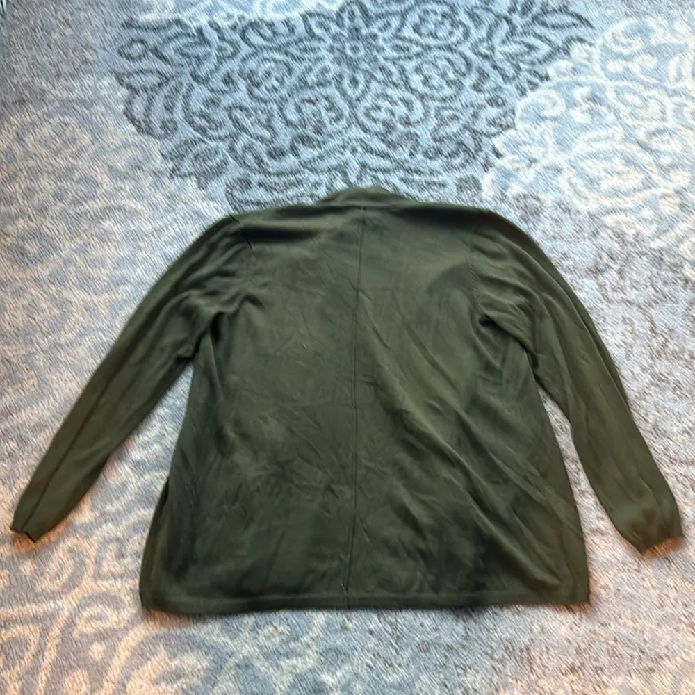 a.n.a. Draped Long Sleeve Cardigan Olive Green PL - Image 5