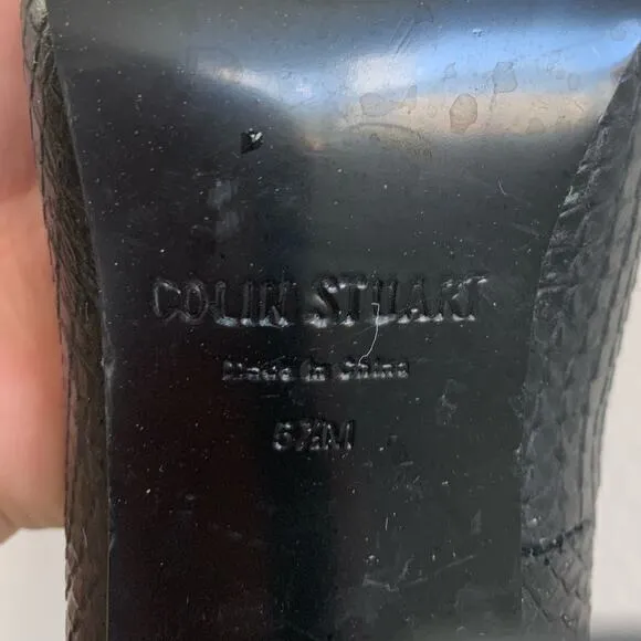 Colin Stuart ‎ Heels, Black Croc Pattern, Size 5.5M - Image 4