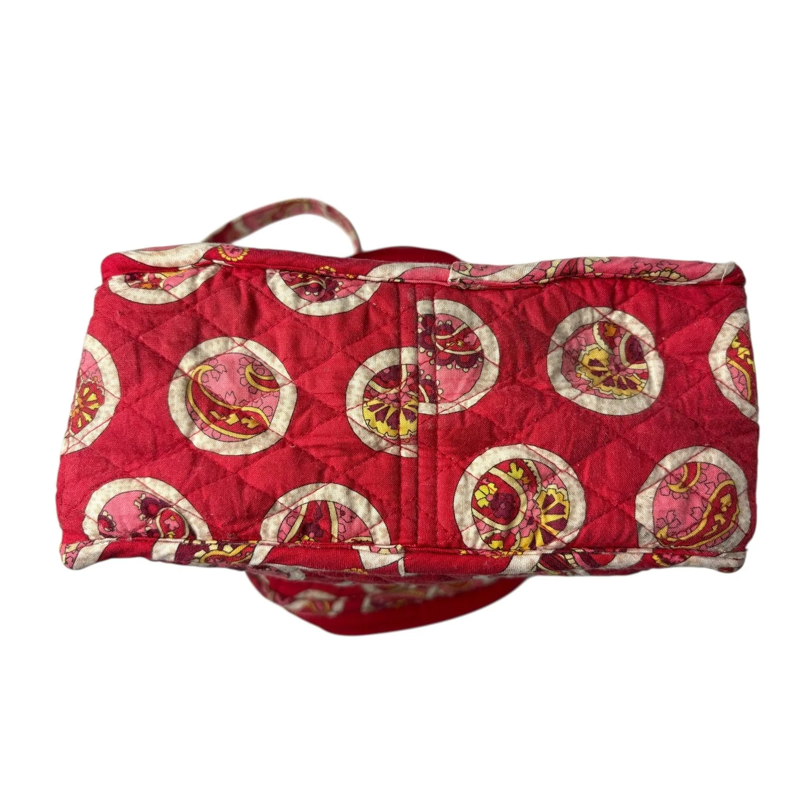 Vera Bradley Quilted "Rosey Posies" Red Backpack Handbag Bohemian Floral - Image 3