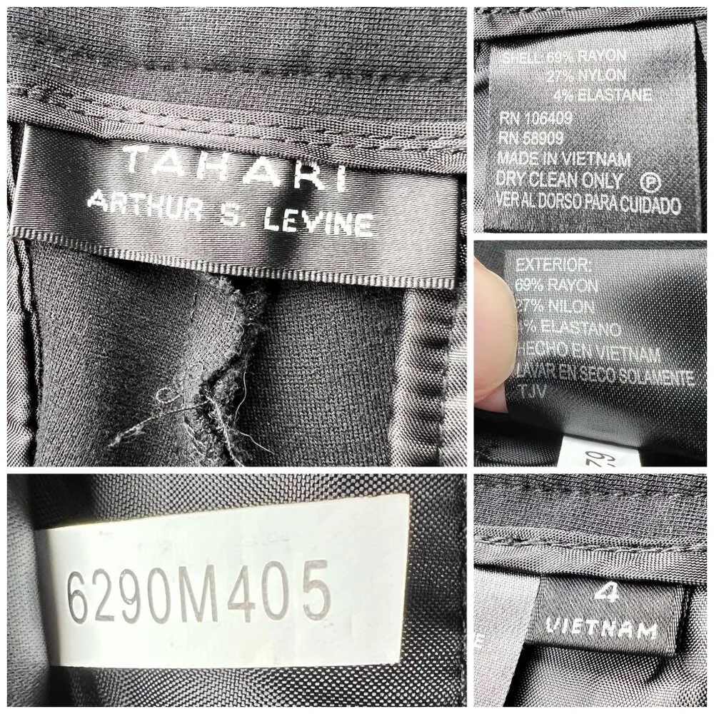 Arthur S. Levine Black Slim Fit Dress Pants Stretch 4 - Image 3