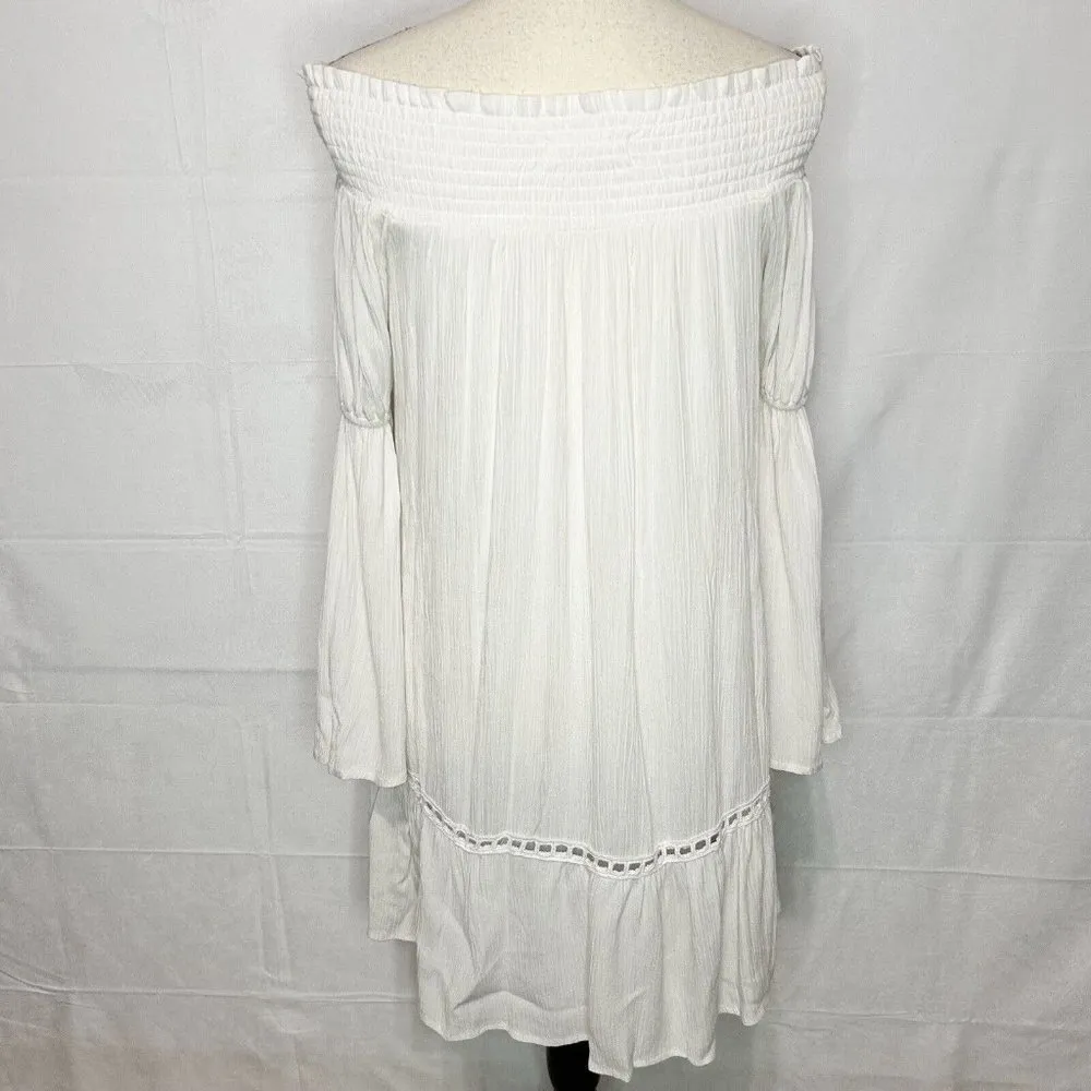 Taylor & Sage White Floral Embroidered Chiffon Long Sleeve Dress Size XS - Image 10